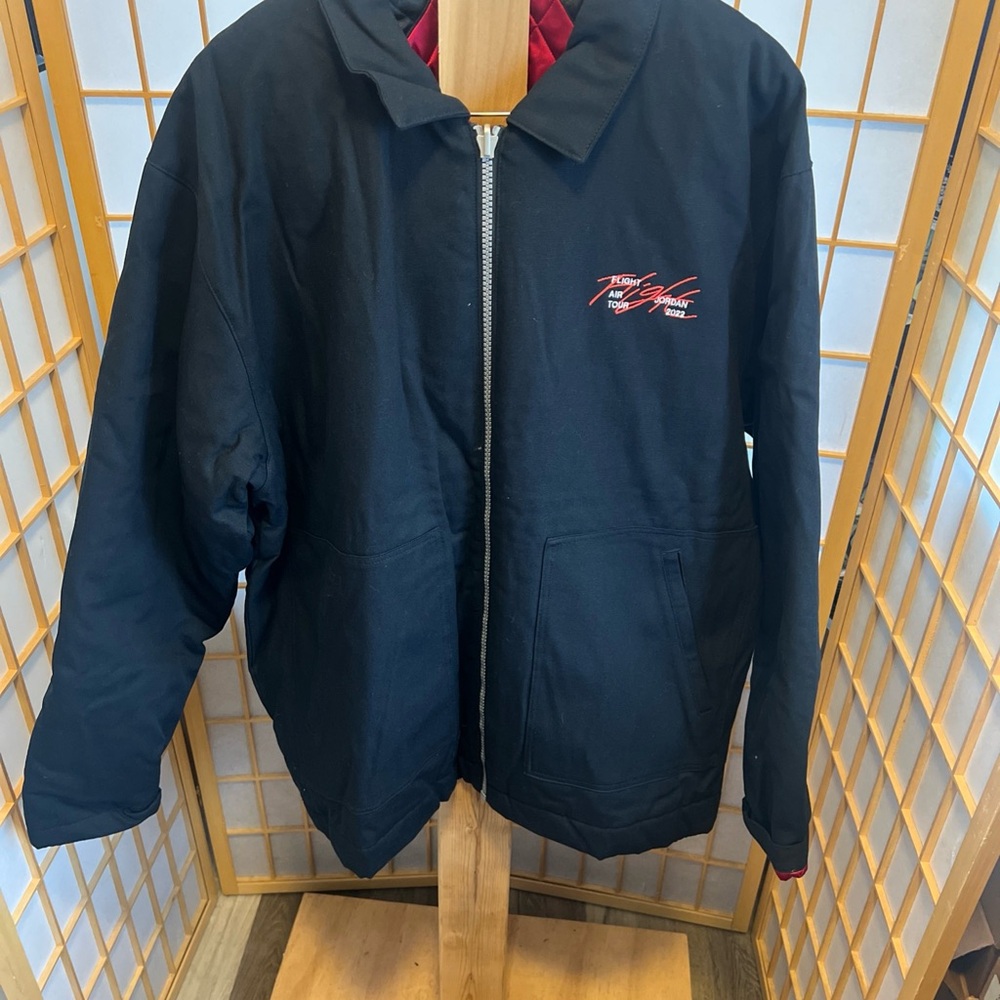 Jordan Black Bomber Jacket with Red Accents